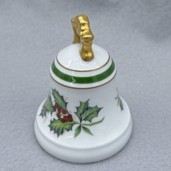 Vintage L Bernardaud Limoges Christmas Ceramic Bell Holly Berries Holiday France - Picture 6 of 14